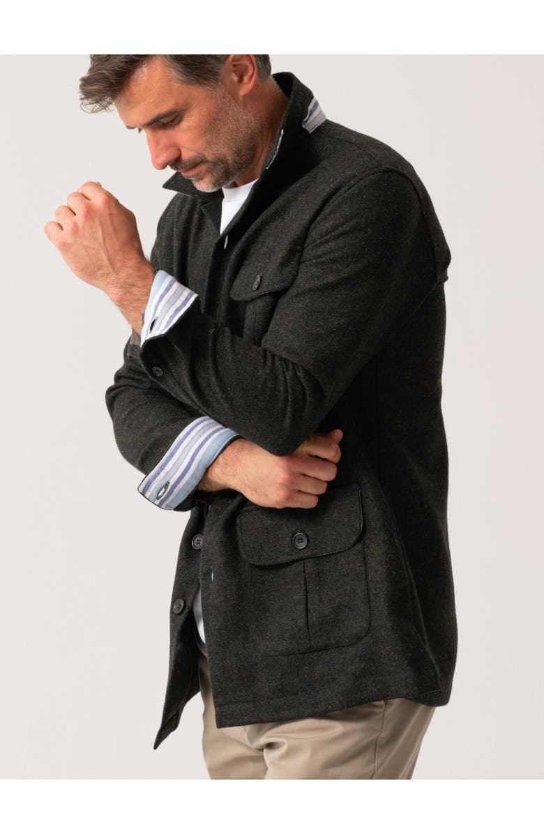 Koy Clothing Long Sleeve Wool Shirt-Jacket, Alternate, color, Artillery Green