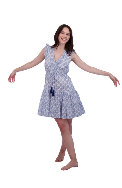 Mer St. Barth Mini Dress Navy Feather