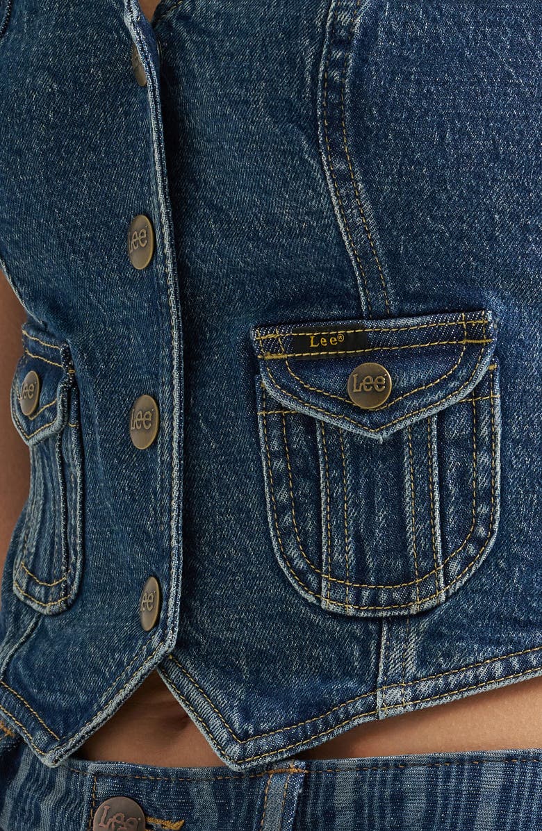 Lee Patch Pocket Denim Vest, Alternate, color, By The Book