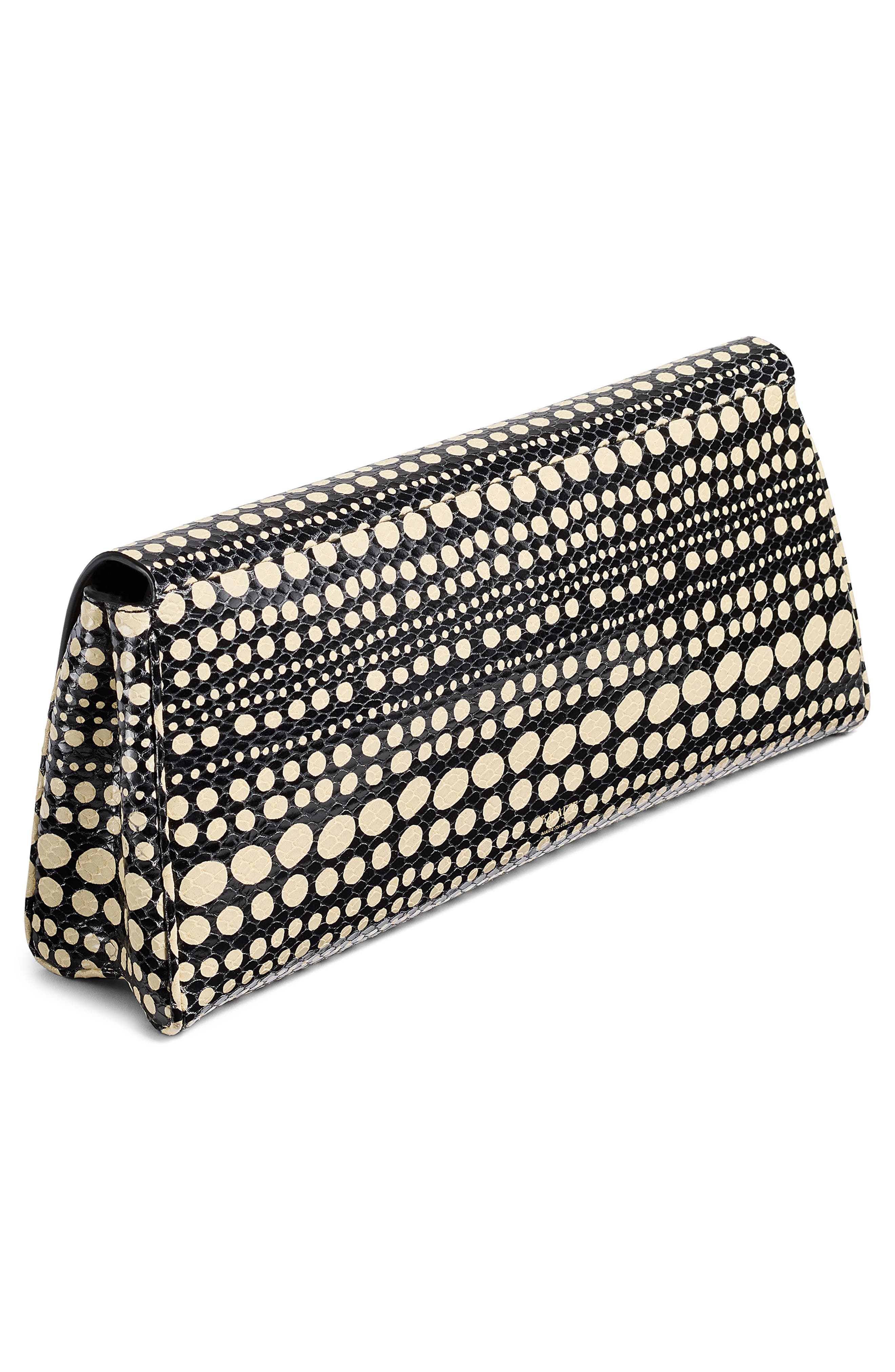 Khaite Audrey Polka Dot Snakeskin Embossed Leather Clutch, Alternate, color, 