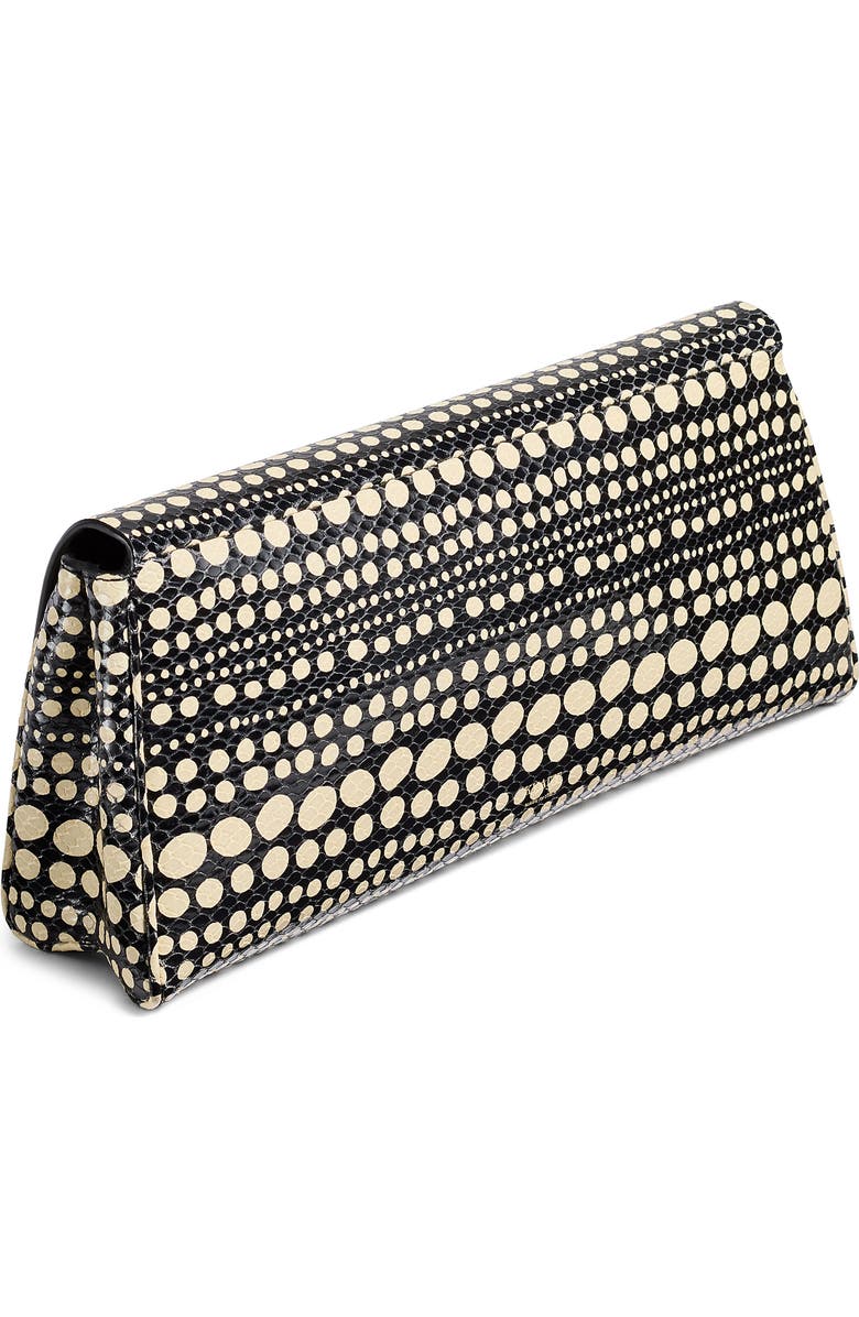 Khaite Audrey Polka Dot Snakeskin Embossed Leather Clutch, Alternate, color,