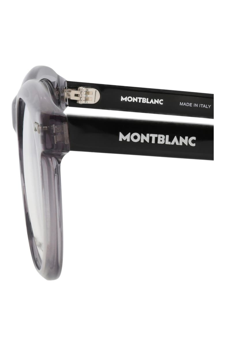Montblanc 54mm Round Optical Glasses, Alternate, color, Grey Black Transparent