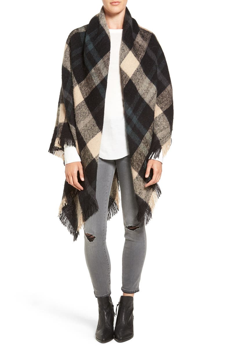 Treasure & Bond Treasure&Bond Plaid Blanket Wrap, Main, color,
