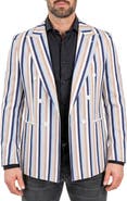 Maceoo Socrate Striped Double Breasted Sport Coat