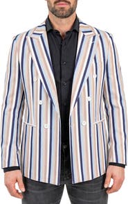 Maceoo Socrate Striped Double Breasted Sport Coat