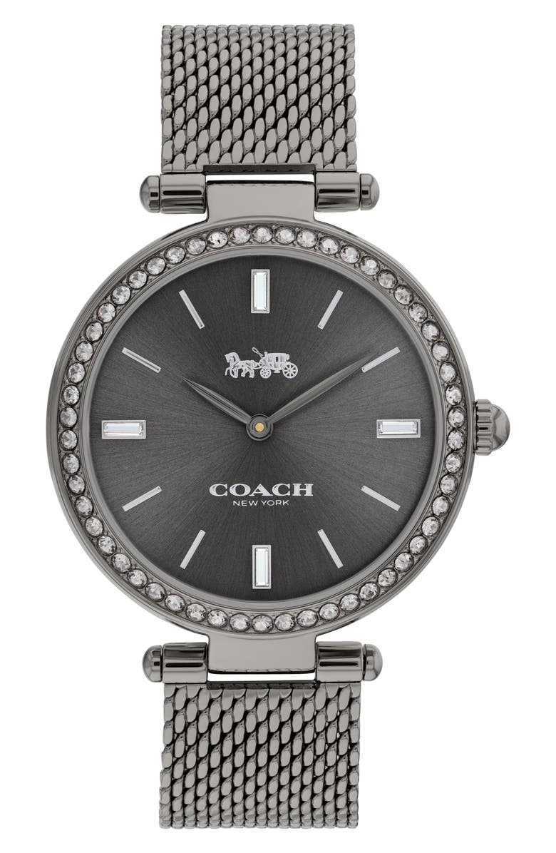 COACH Park Mesh Strap Watch, 34mm, Main, color, Grey