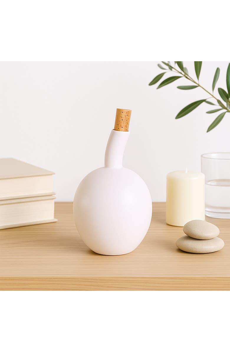Gharyan Stoneware Zitouna Olive Oil Dispenser, Alternate, color, Matte White