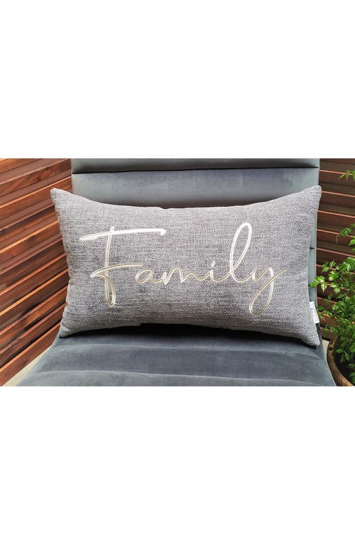 Studiochic Sentiments Family Embroidered Accent Pillow In Gray