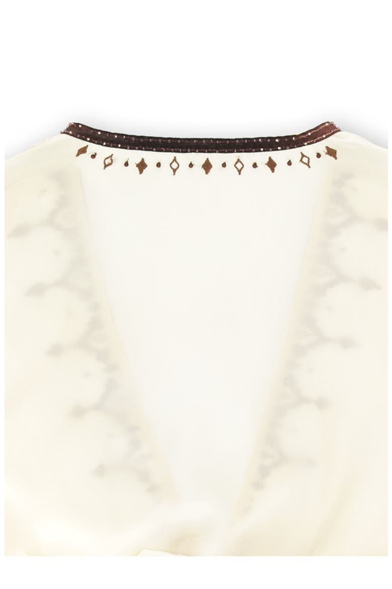 Ada Embroidered Silk Creponne Dress, Alternate, color, MILK