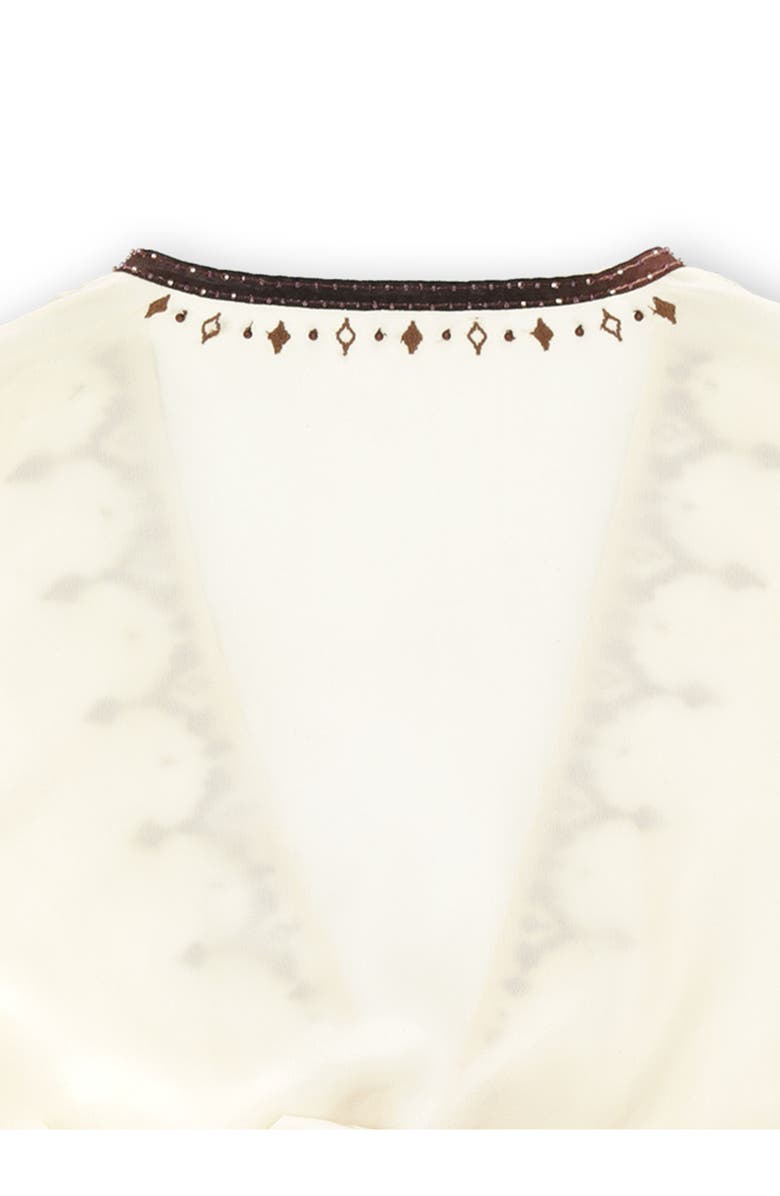 Fortela Ada Embroidered Silk Creponne Dress, Alternate, color, Milk