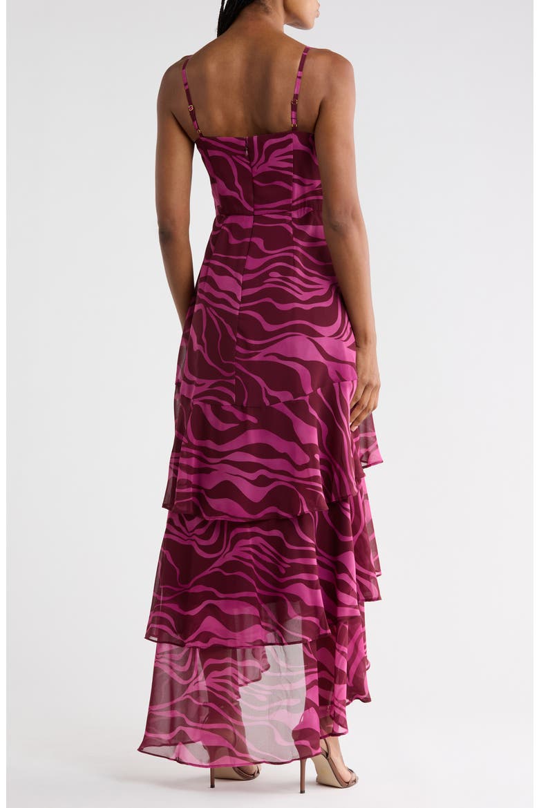 Kennedi Tiered Ruffle Dress, Alternate, color, PLUM ORGANIC SWIRLS