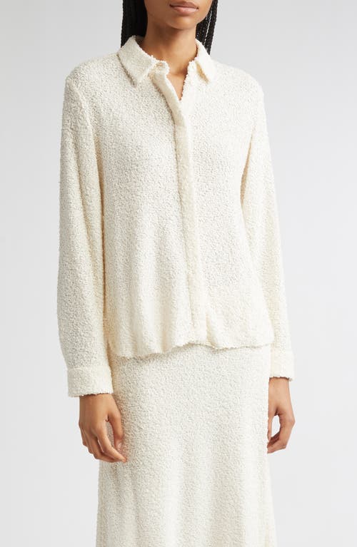 Partow Edie Textured Button-up Shirt In White