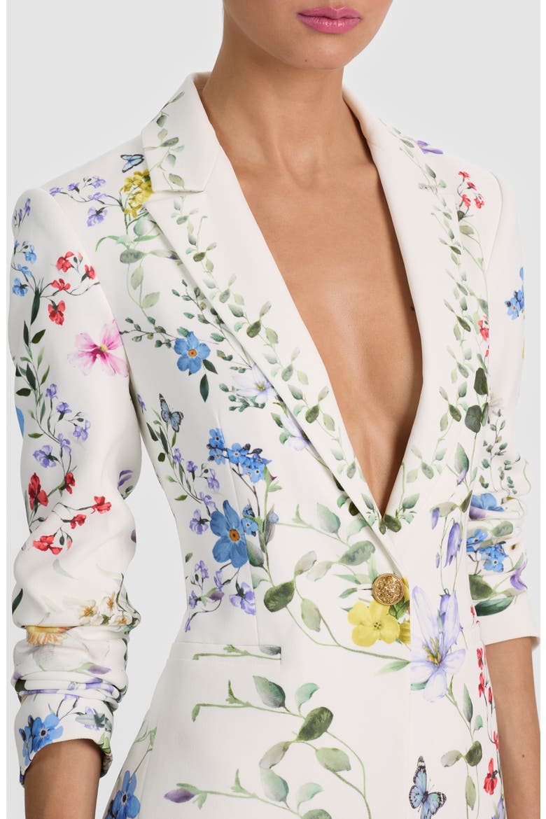 Breann Floral Print Blazer, Alternate, color, TWISTING VINES OFF WHITE