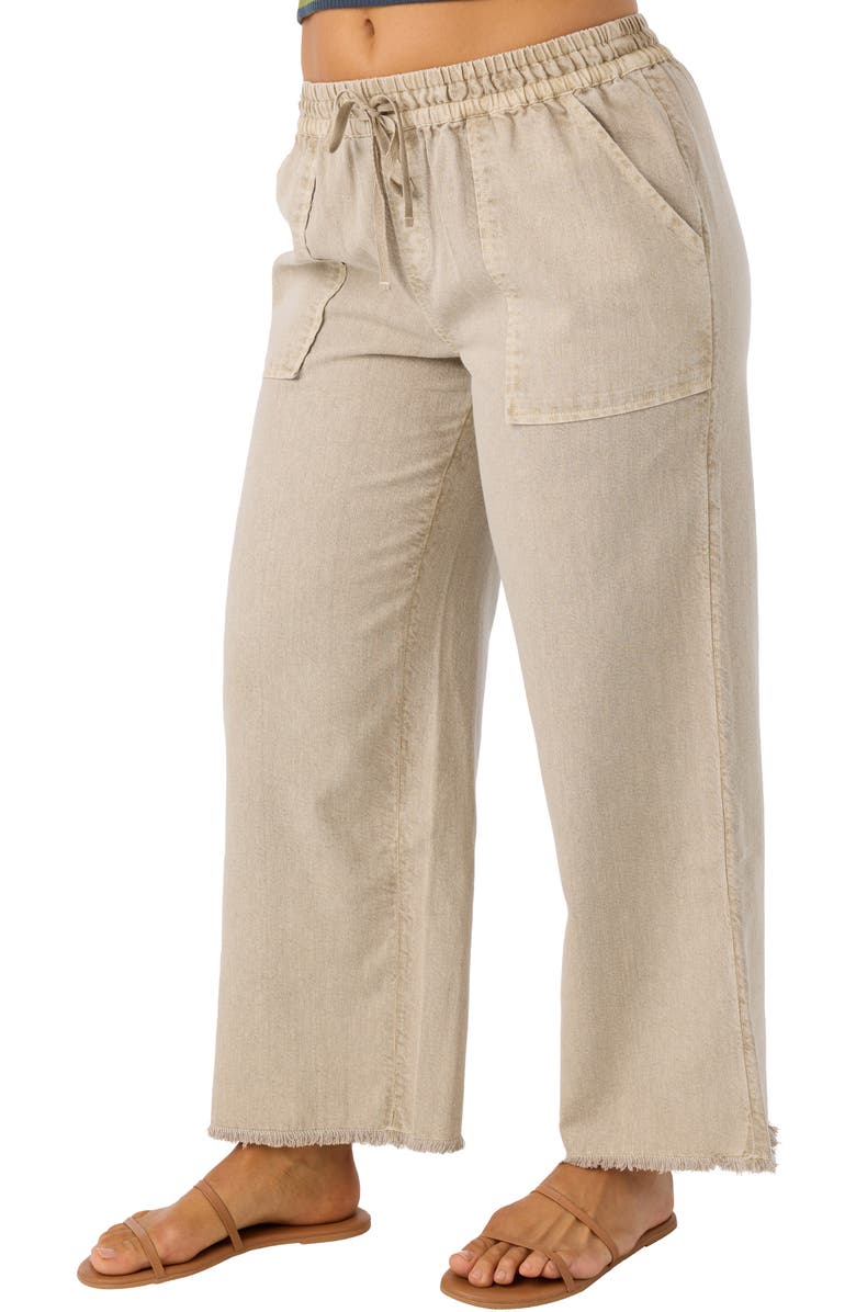 O'Neill Sevie Drawstring Cotton Twill Pants, Alternate, color, Simply Taupe