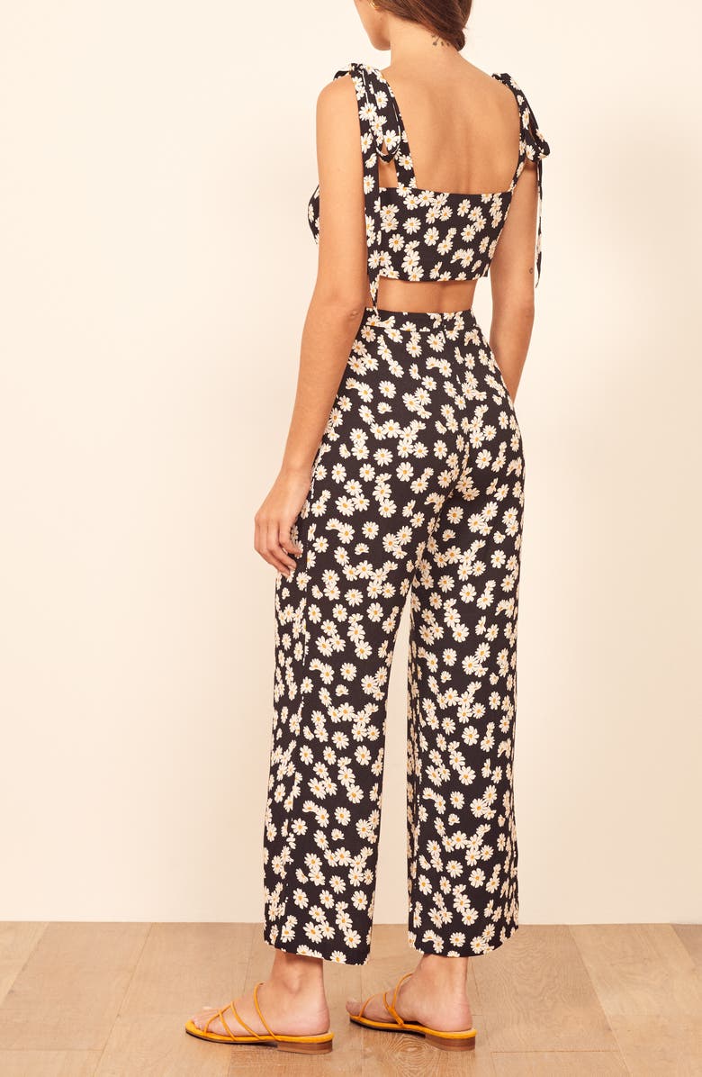 Reformation Tiki Print Tie Shoulder Two-Piece Jumpsuit, Alternate, color,