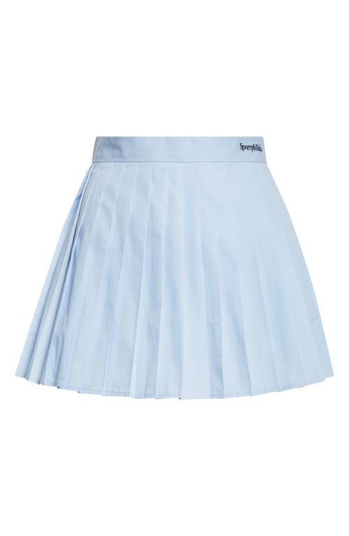 Sporty And Rich Womens Washed Hydrangea Anae Pleated Cotton-poplin Mini Skirt In Light/pastel Blue