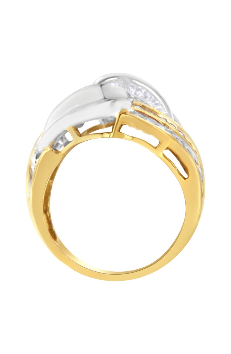 Haus of Brilliance 10KT Two-Toned Gold 1.0 Cttw Diamond Bypass Ring, Alternate, color, Yellow