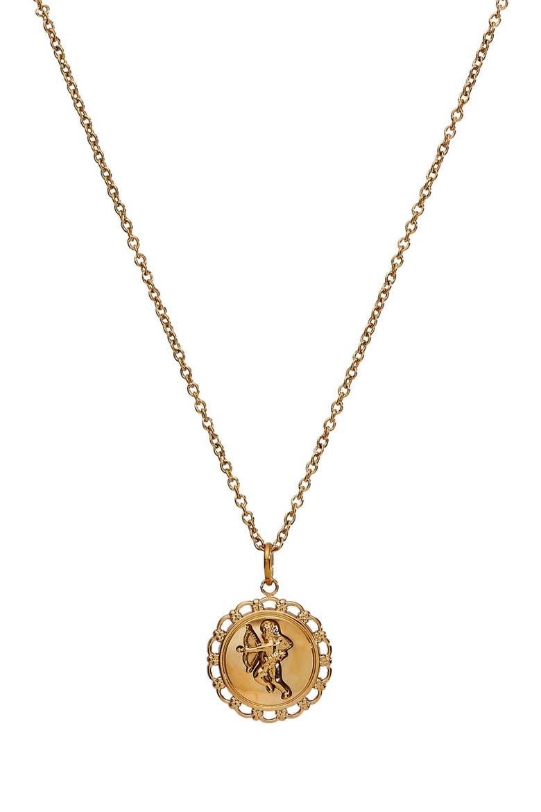 Cupid Pendant Necklace, Main, color, Gold