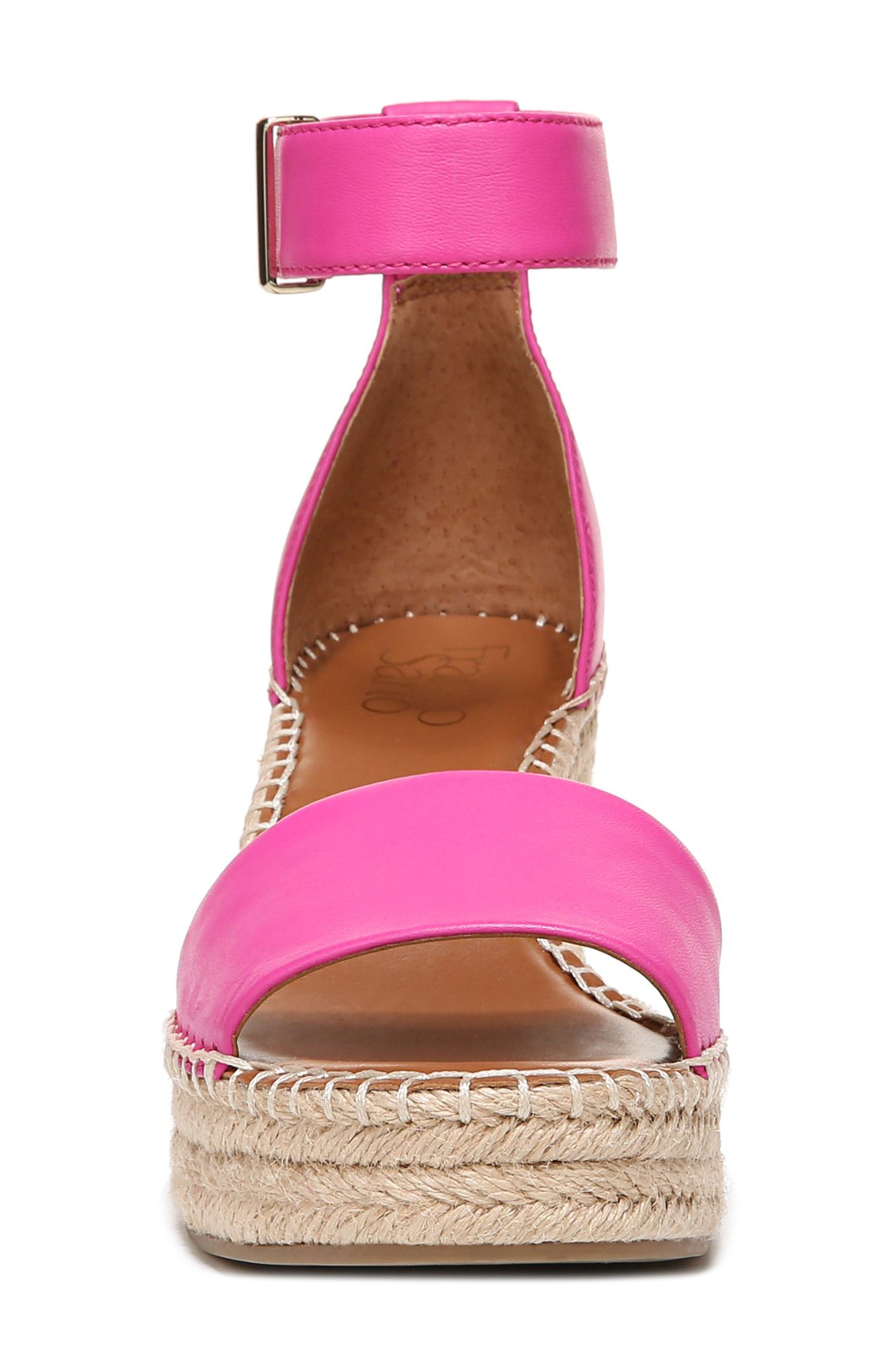 Franco Sarto Clemens Ankle Strap Platform Wedge Sandal, Alternate, color, Fuxiapink