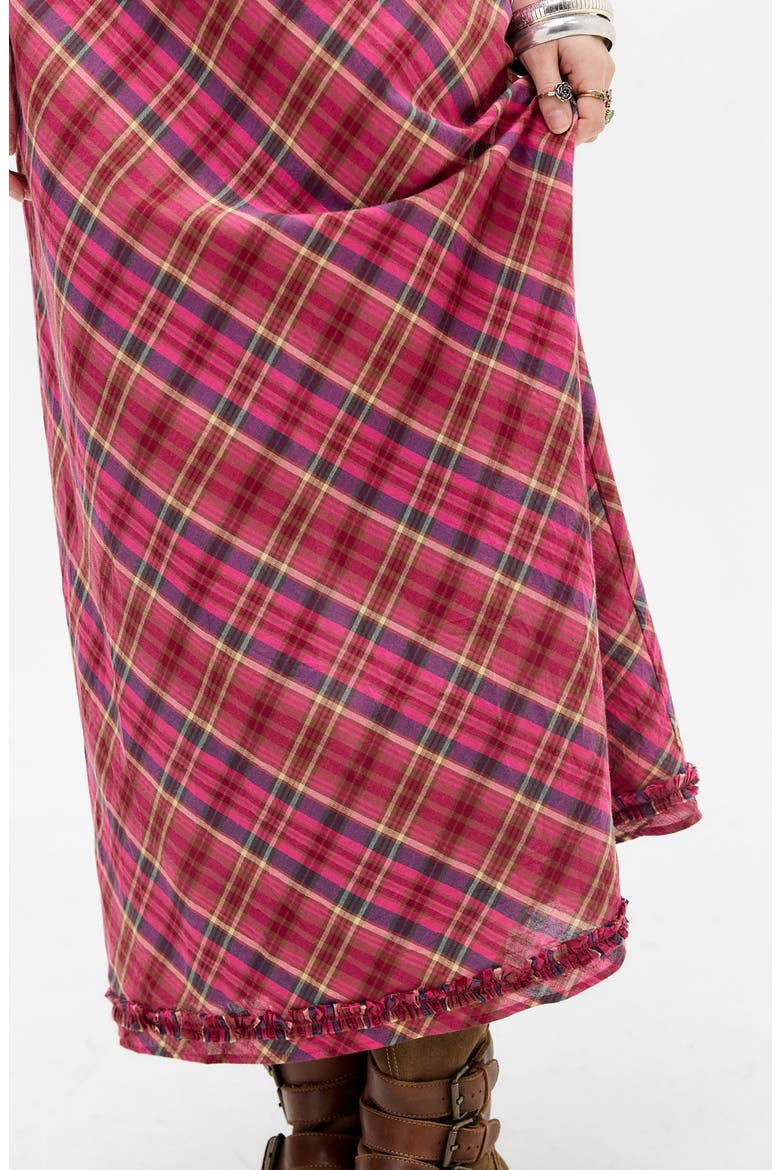 Rita Plaid Halter Midi Dress, Alternate, color, RED CHECK