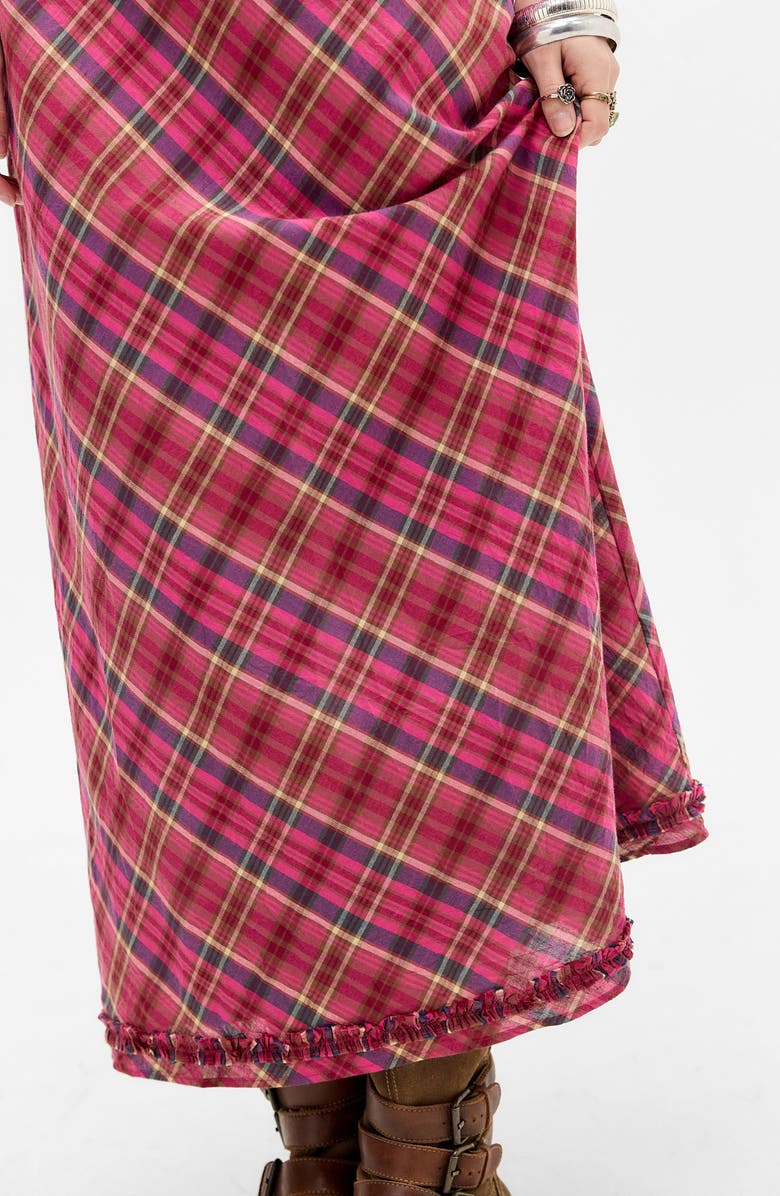 BDG Urban Outfitters Rita Plaid Halter Midi Dress, Alternate, color, Red Check
