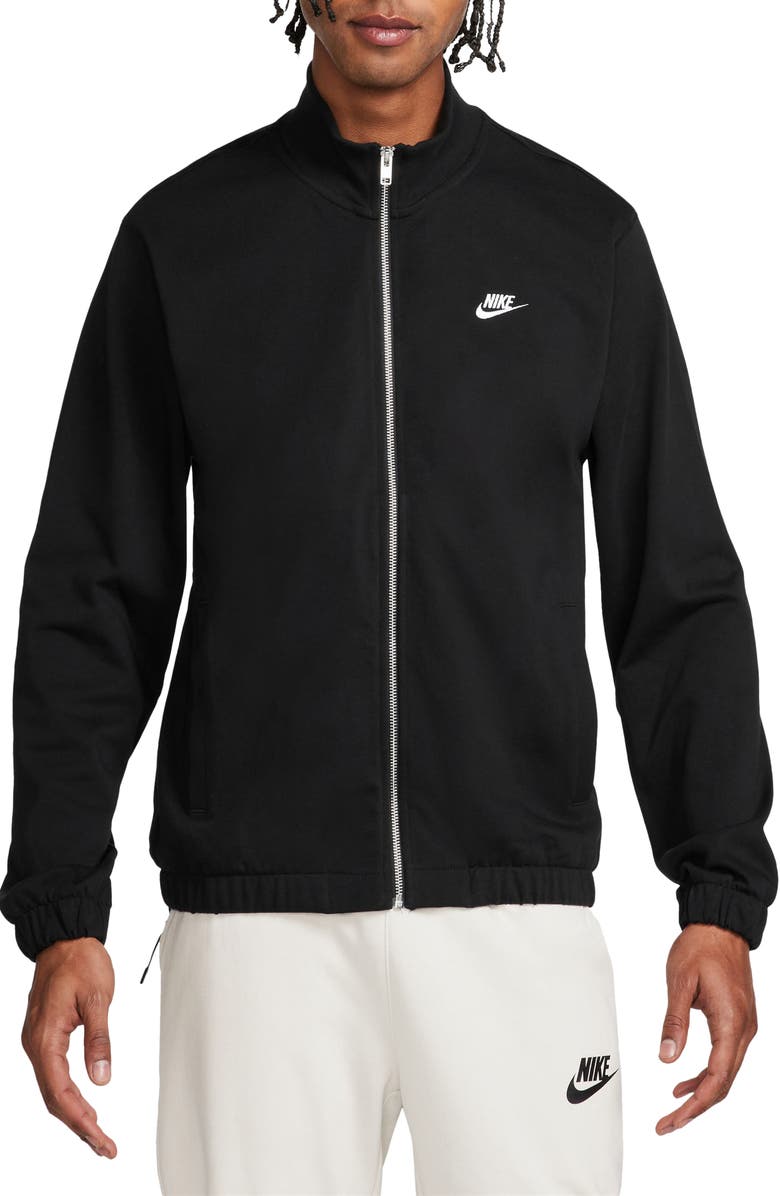 Nike Club Knit Jacket, Main, color, Black/ Black/ White