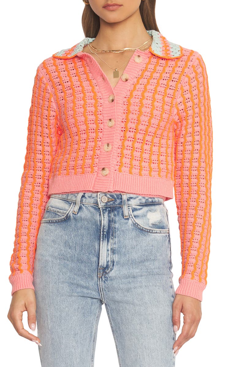 4SI3NNA Amelie Open Stitch Crop Cardigan, Main, color,