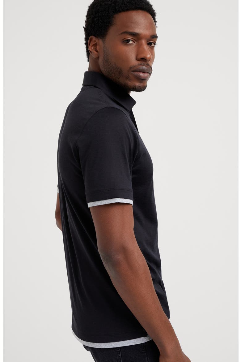 Jersey polo shirt, Alternate, color, Black