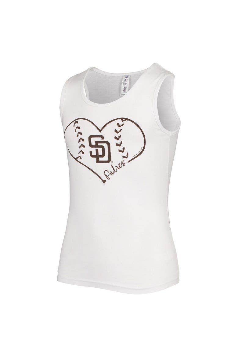 Girls Youth Soft as a Grape White San Diego Padres Team Tank Top, Alternate, color, White