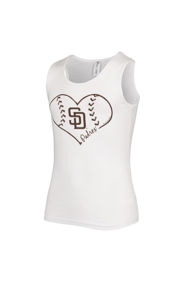 SOFT AS A GRAPE Girls Youth Soft as a Grape White San Diego Padres Team Tank Top, Alternate, color, White