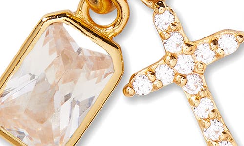Brook & York Brook And York Josephine Cross & Birthday Pendant Necklace In Gold April