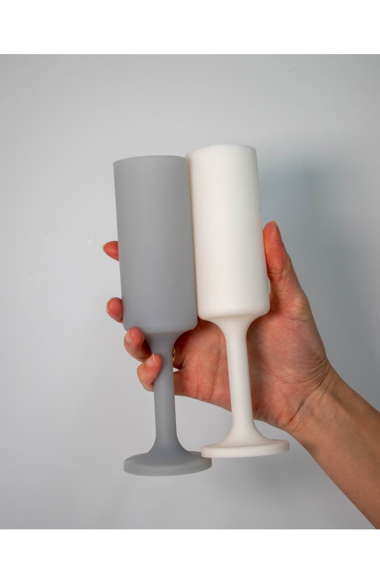 Porter Green Seff | Unbreakable Champagne Flutes, Alternate, color, Blanc + Dove