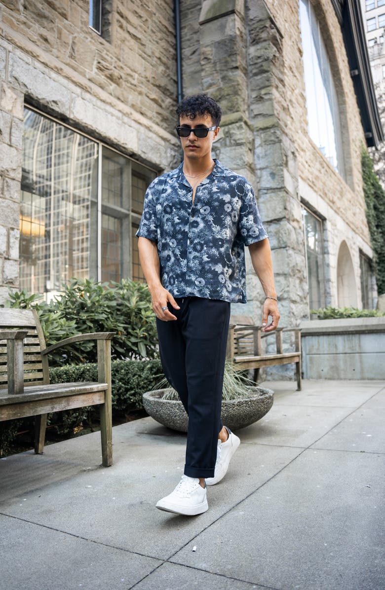 Open Edit Relaxed Fit Floral Short Sleeve Button-Up Camp Shirt, Alternate, color, 