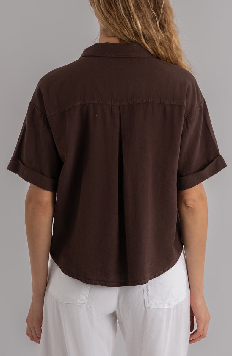 KUT from the Kloth Brianna Boxy Shirt, Alternate, color, Chocolate