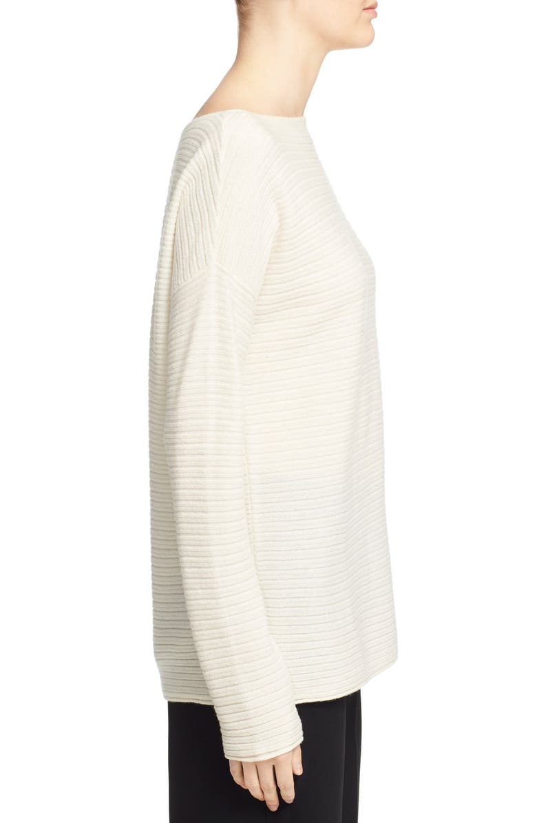 Vince Boatneck Horizontal Rib Cashmere Sweater, Alternate, color, 
