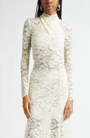 Rabanne Twist Front Scalloped Lace Top
