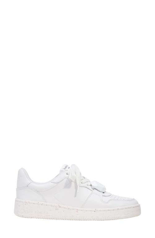 Kate Spade Bolt Gem Leather Flatform Sneakers In White