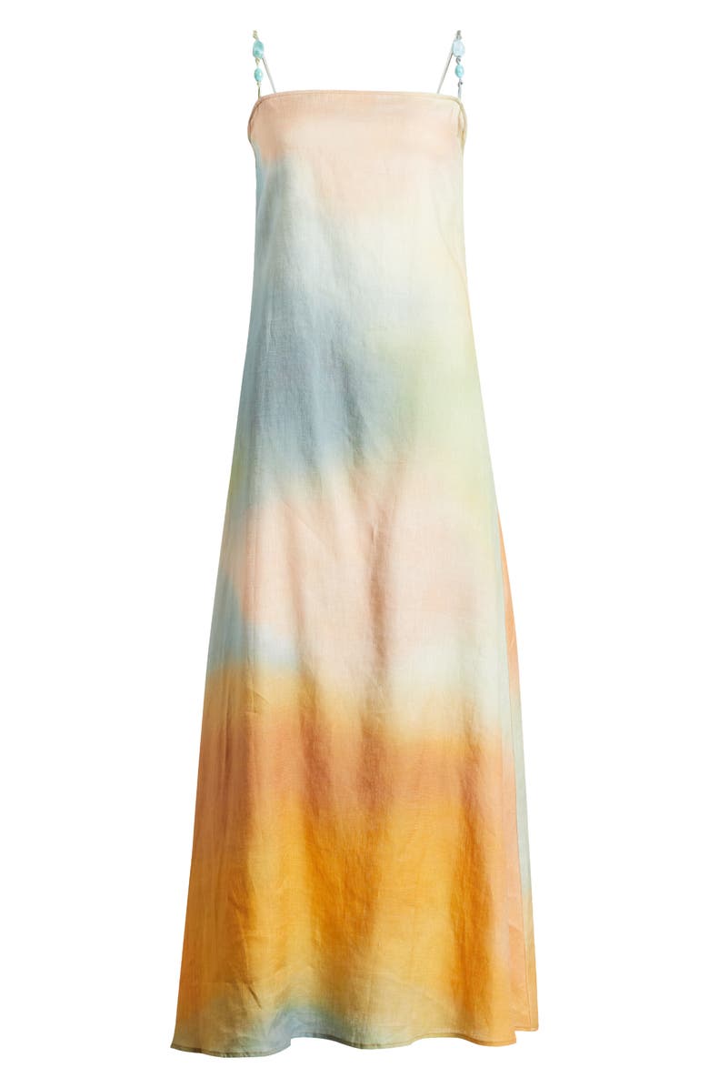 STAUD Laura Stretch Cotton Maxi Dress, Alternate, color, Pastel Clouds