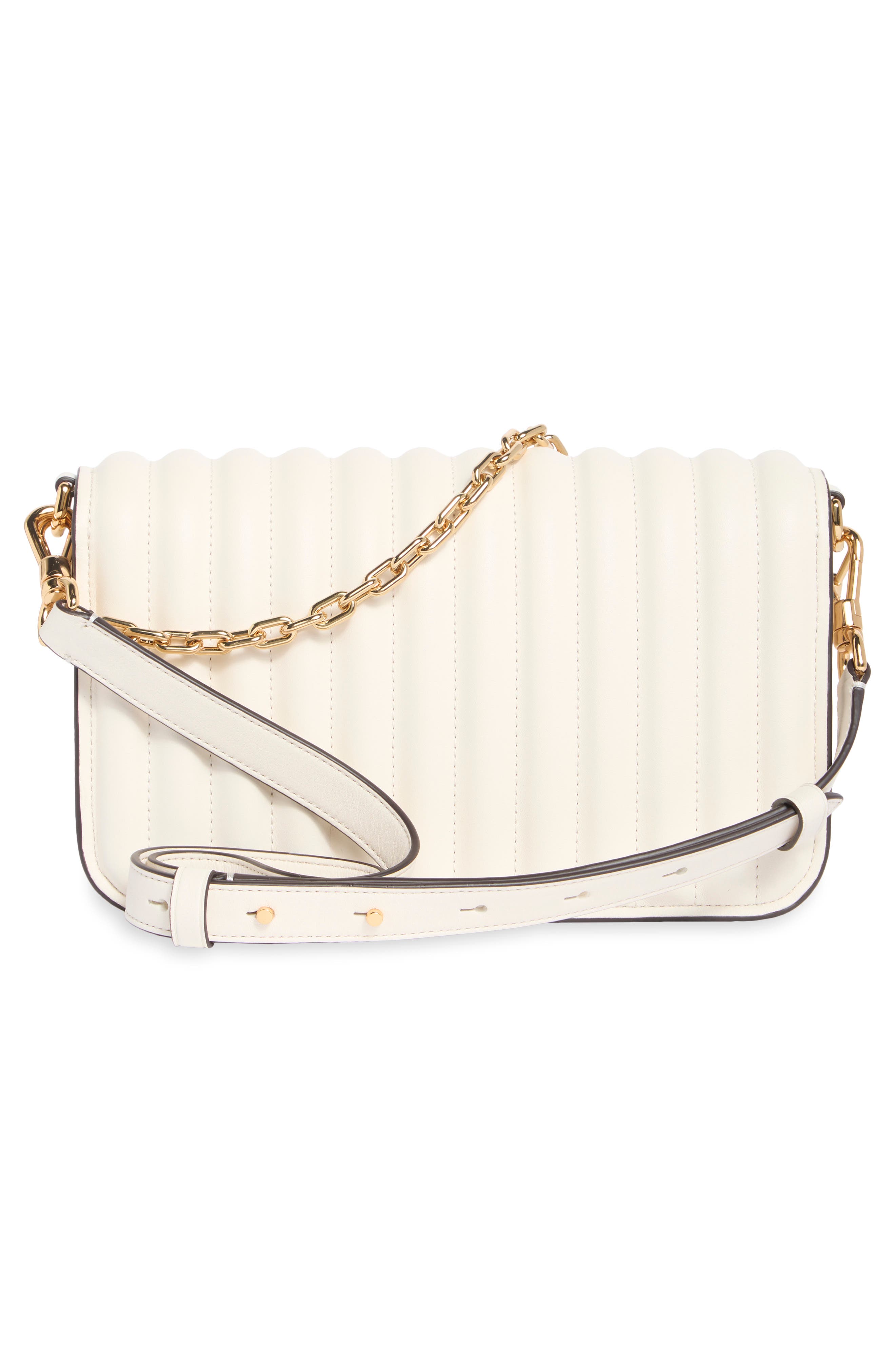 Dakota Trapunto Leather Shoulder Bag, Alternate, color, CREAM