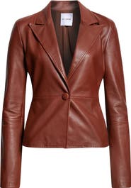 ST. JOHN Soft Luxe Napa Leather Jacket