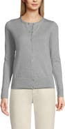 Lands' End Fine Gauge Cotton Cardigan Sweater