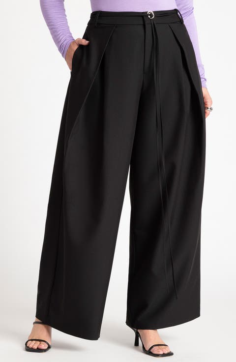 Pleat Detail Trouser With Long Belt