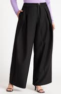 ELOQUII Pleat Detail Wide Leg Pants