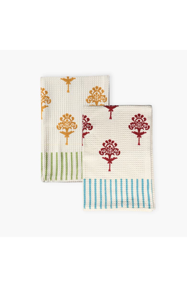 Banyan & Birch Harmony Cotton Waffle Kitchen Towels - Set of 2, Main, color, Multi-Color