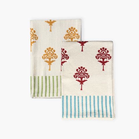 Harmony Cotton Waffle Kitchen Towels - Set of 2