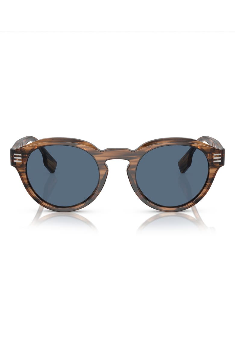Burberry 50mm Phantos Sunglasses, Main, color, Dark Blue/ Brown