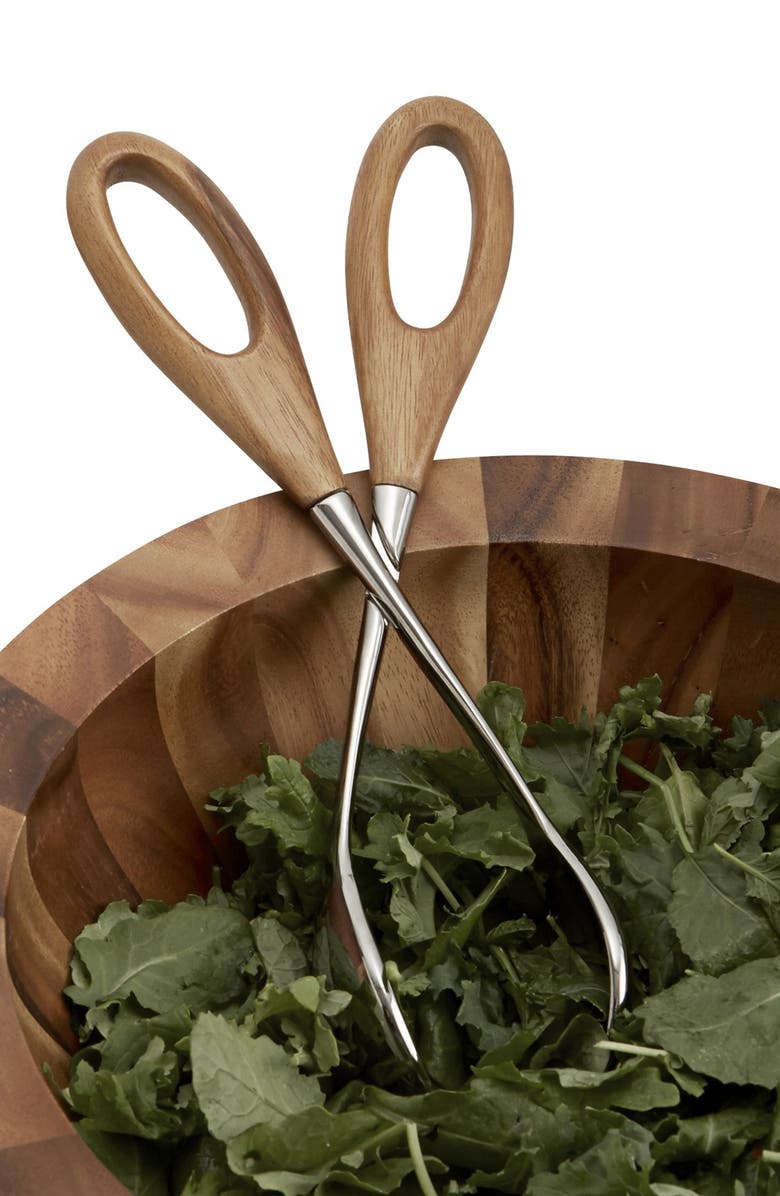 Nambé 'Curvo' Salad Scissors, Alternate, color, Silver