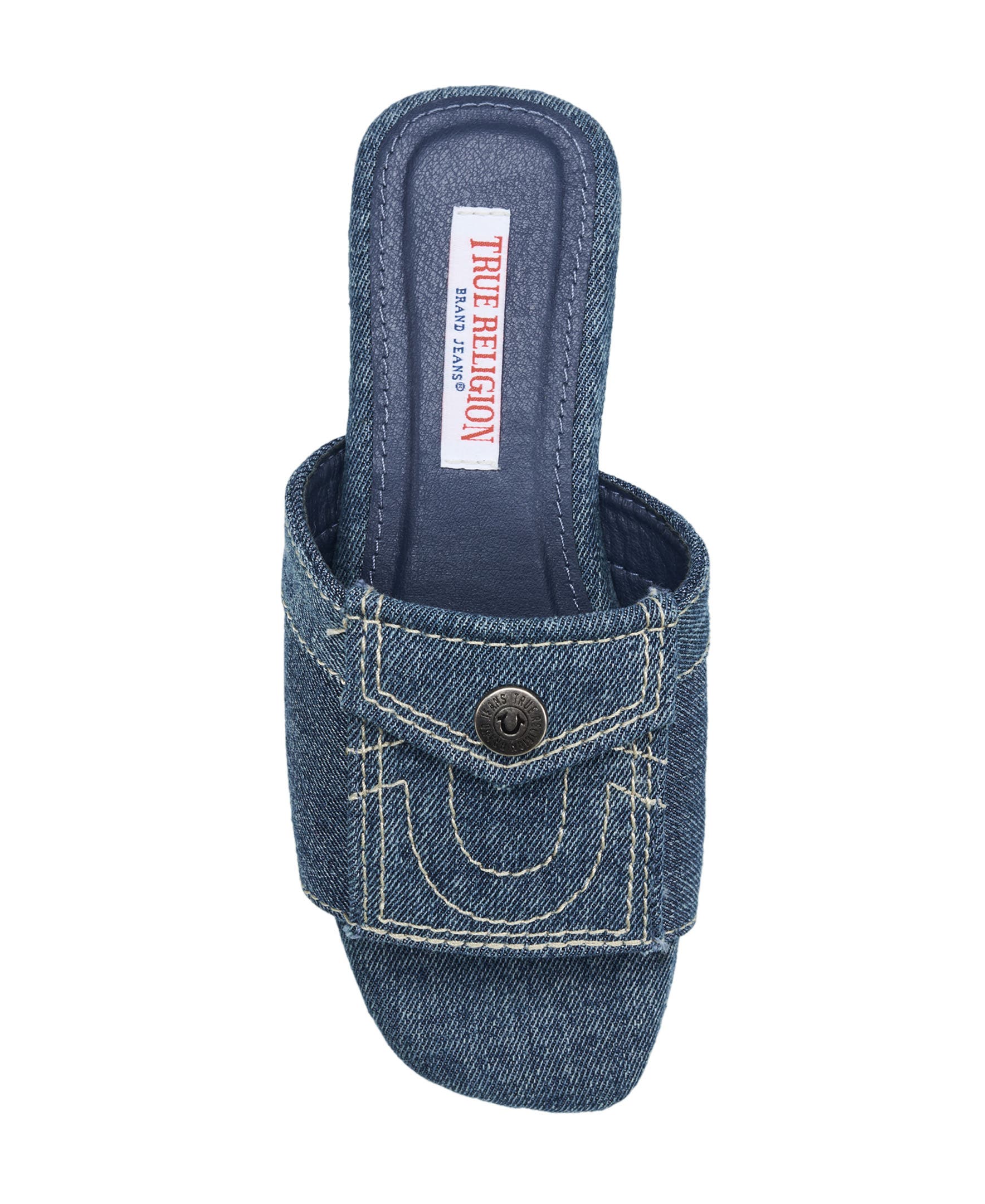 True Religion Jean Pocket Sandal, Alternate, color, Denim