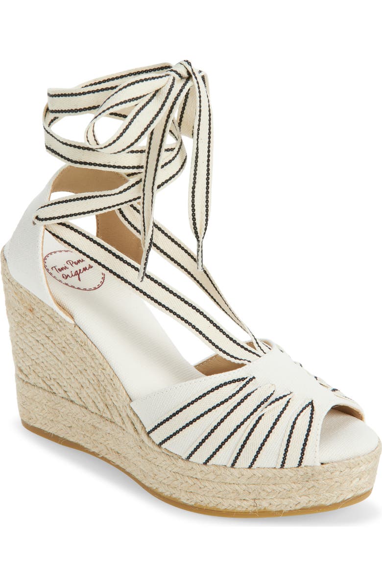 Toni Pons Wraparound Espadrille Wedge, Main, color, Cru-Negre