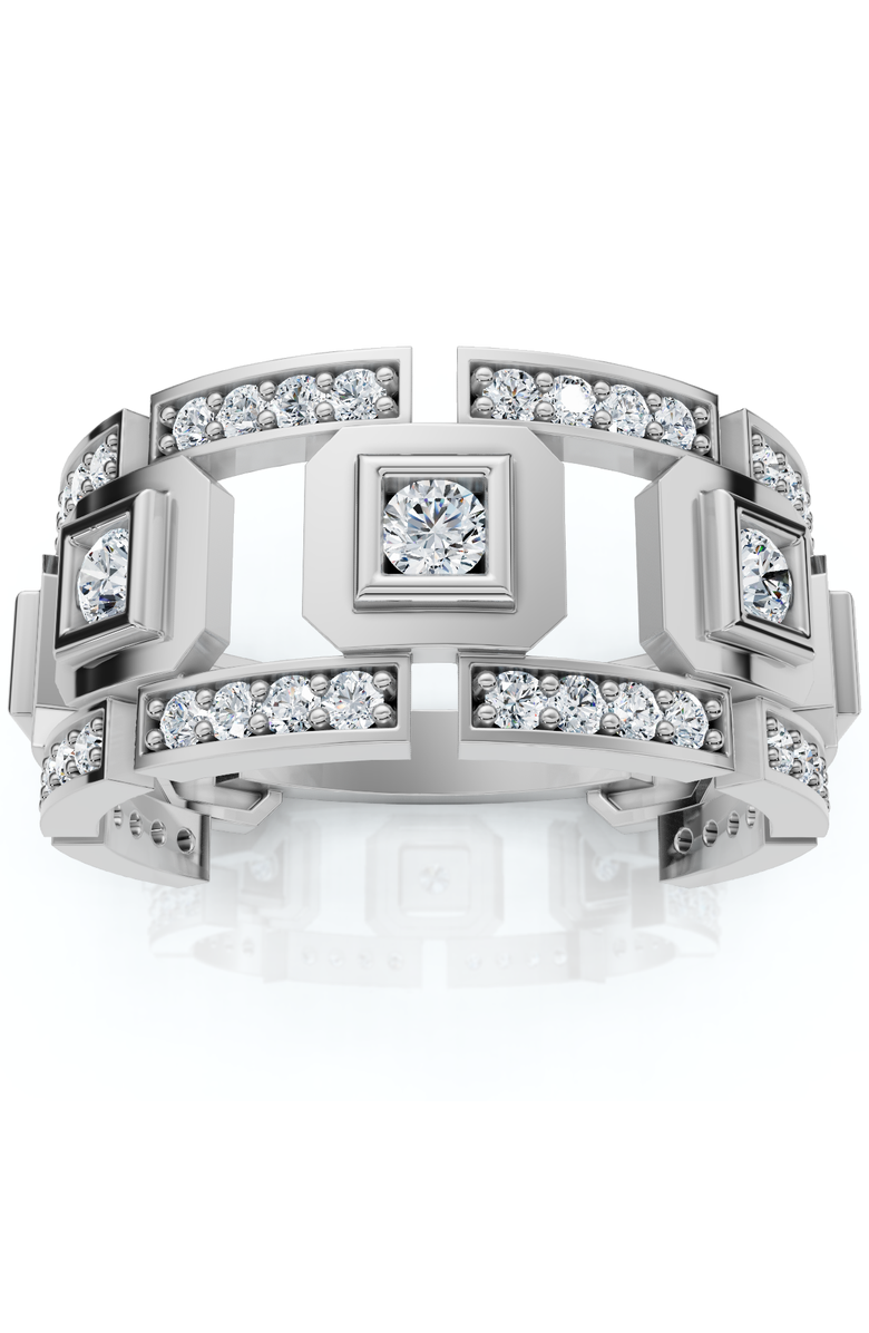 Bliss Diamond 1 1/4Ct Diamond Ring Men's Lab Grown Wedding Band in 10k or Gold, Main, color, 10K White Gold